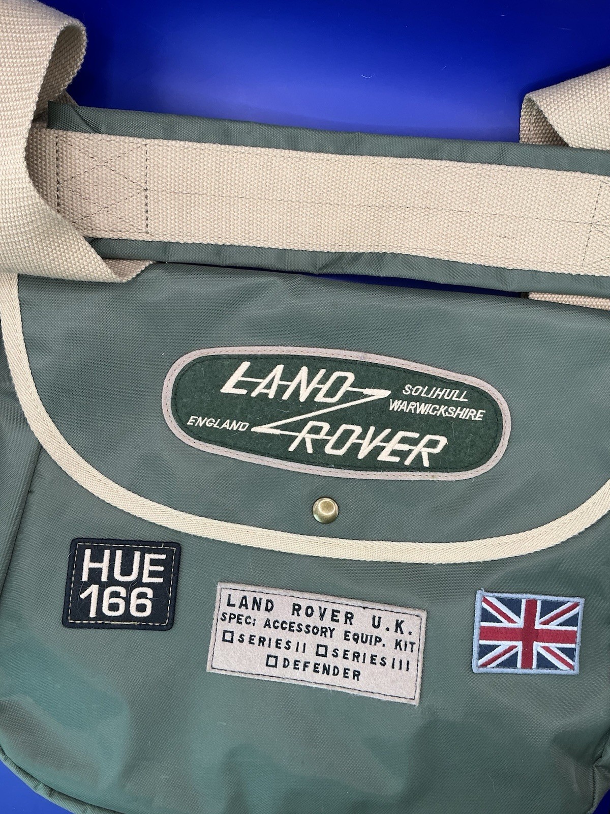 Land Rover Defender Green Messenger Bag Button Closure Shoulder Strap Cars Theme