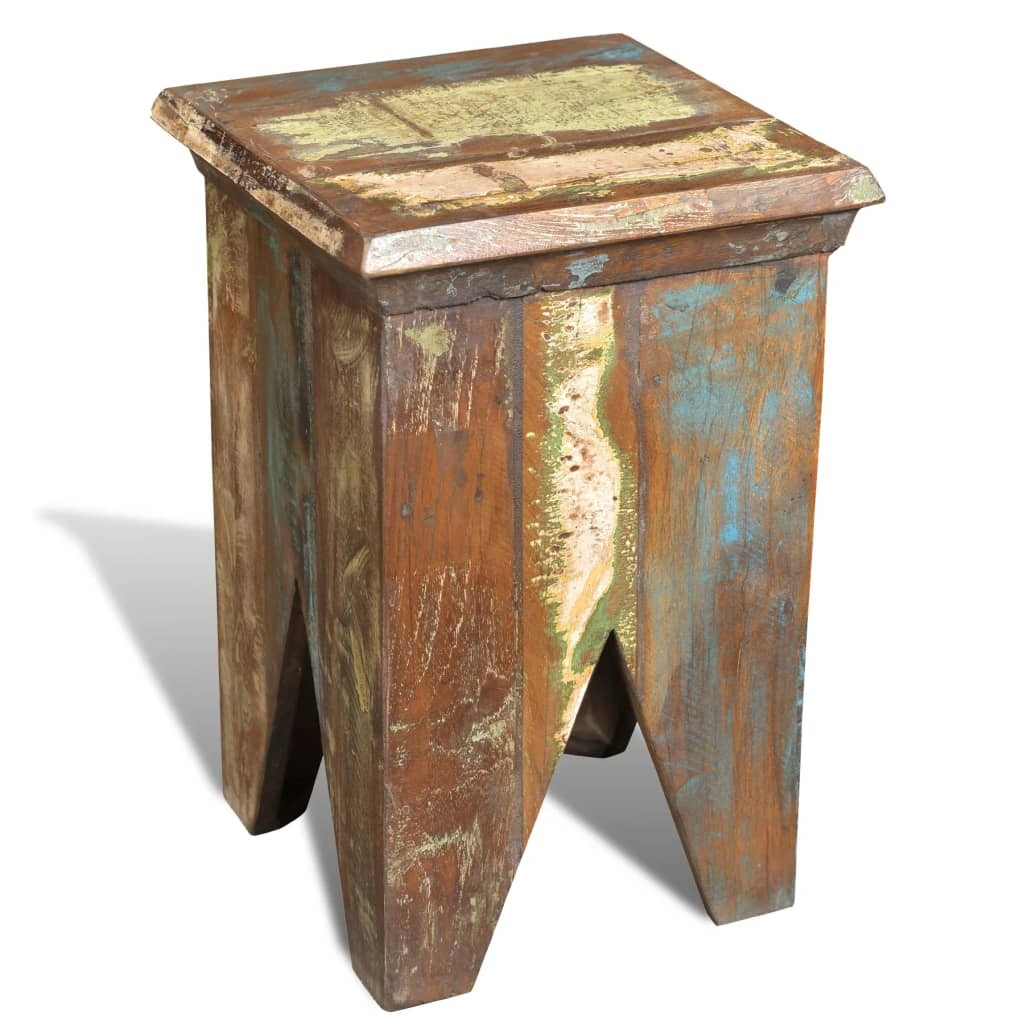 Stool Ottoman Foot Rest Foot Stool Side Table Solid Reclaimed Wood vidaXL