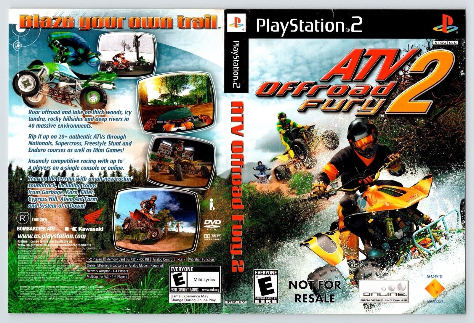 ATV 2 Offroad Fury Sony PlayStation 2 Used Video Game Boxart Only No Game
