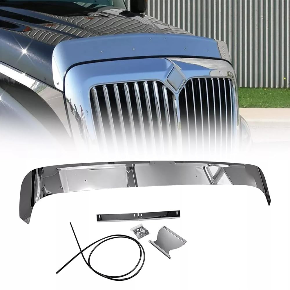 For 2001-2024 Freightliner Columbia Front Hood Shield Bug Deflector Stainless