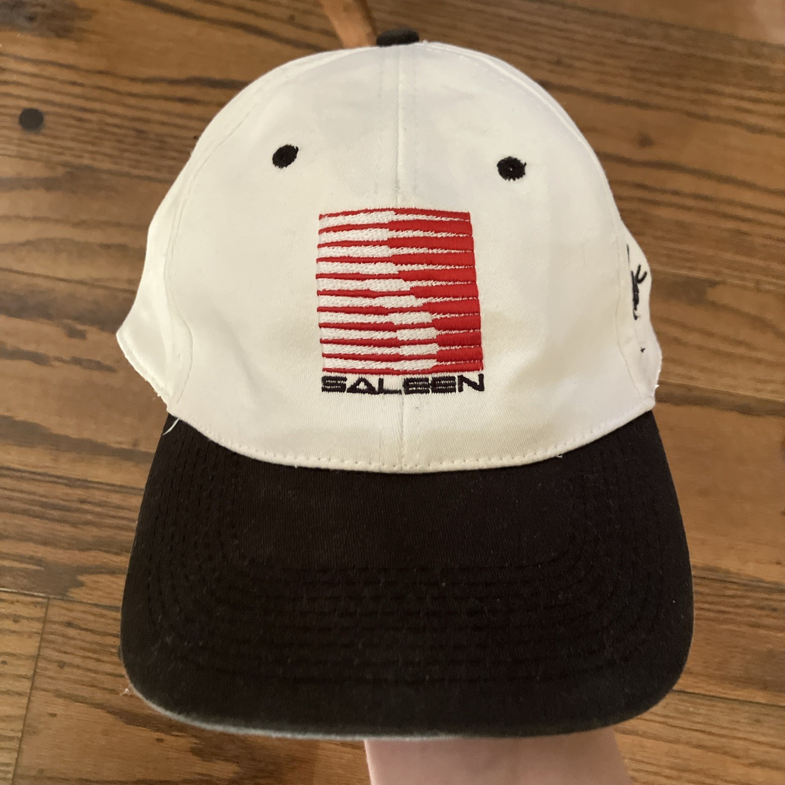 RARE SALEEN White Red Embroidered Car BASEBALL HAT MUSTANG FORD Flex Fit Large
