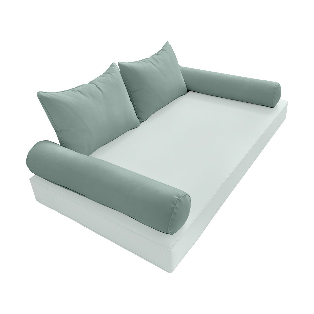 |SLIPCOVER ONLY| S4 Outdoor Bolster Backrest Pillow Covers Pipe Trim Twin AD002