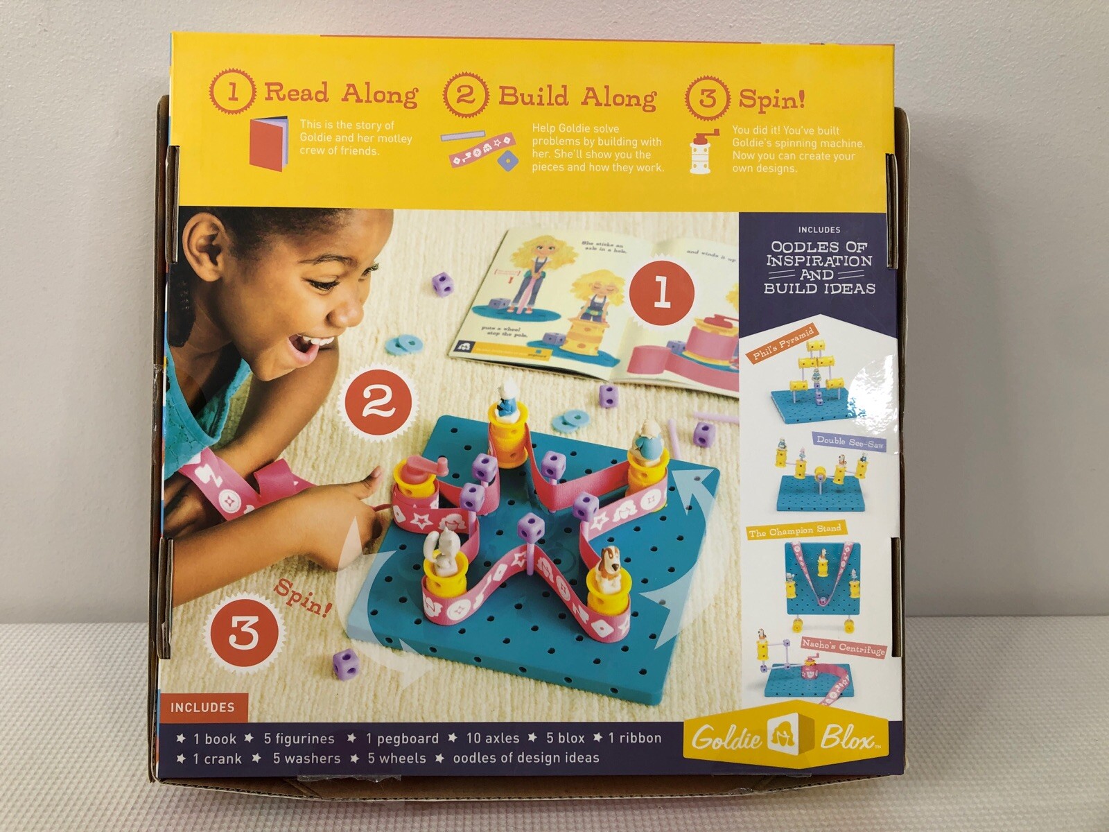 Goldie Blox & The Spinning Machine Read & Build Engineering Toy Complete Set EUC