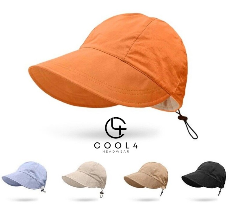 LADIES VISOR Summer Closed Adjustable UV Protection Cool4 Visor Sun Hat E73