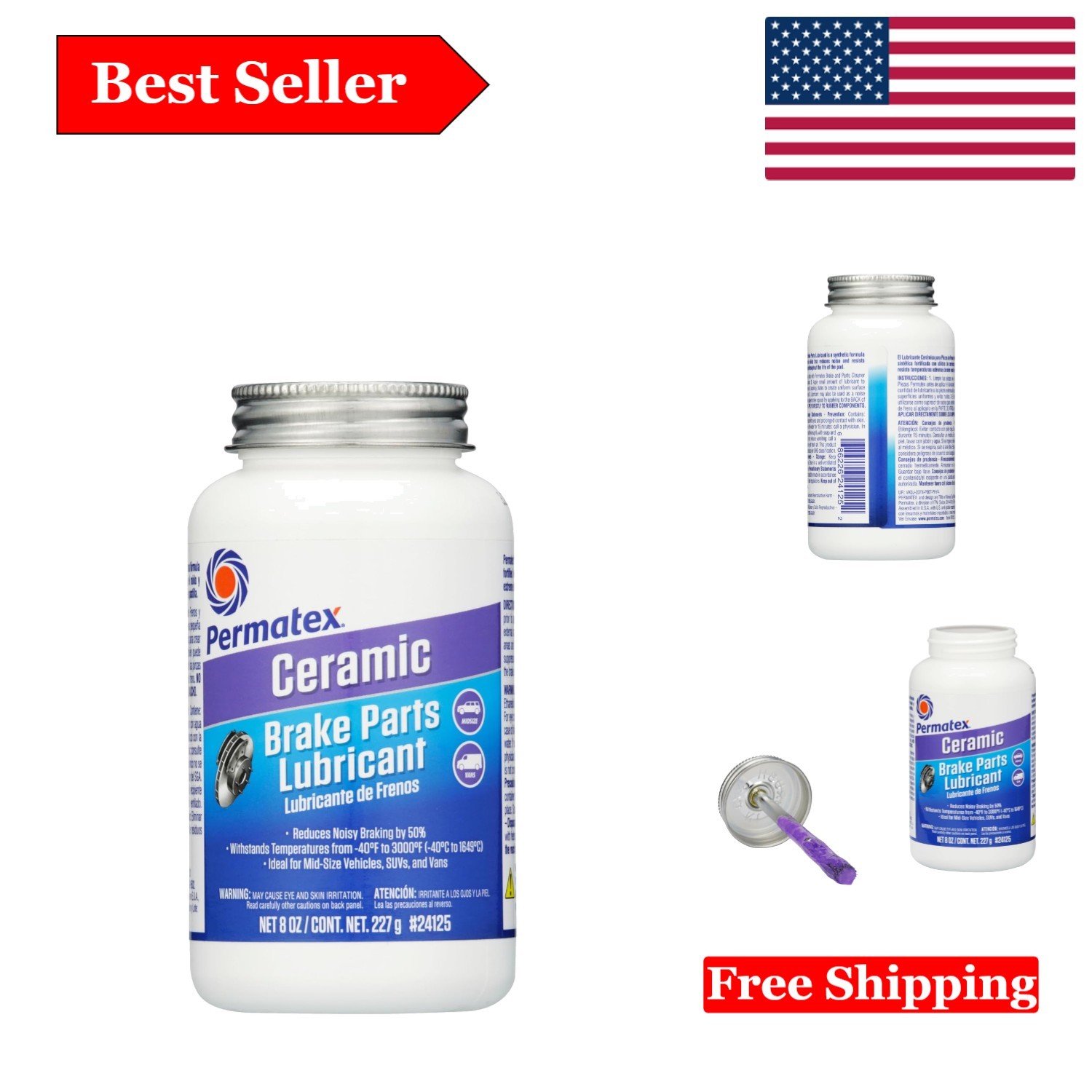 Ceramic Extreme Brake Lubricant - 8 oz Paste Formula for Total Brake Protection