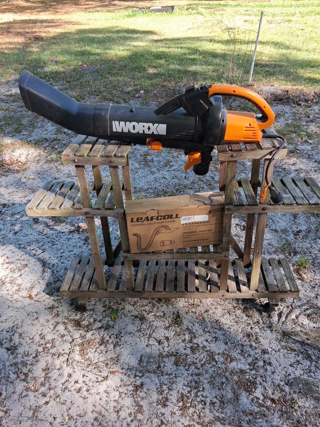 Worx Leaf Yard Vacuum An Blower With Hose An Trash Can Hood Adaptor