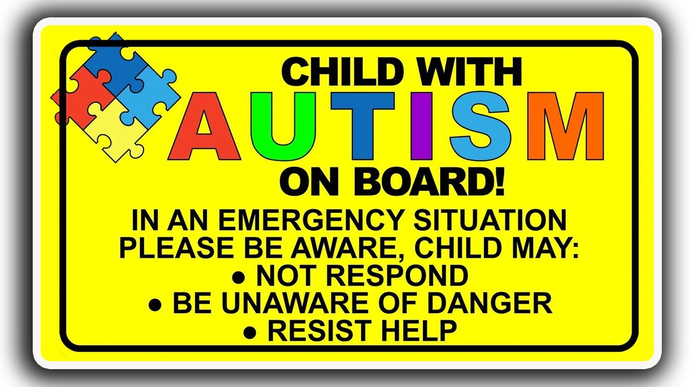 Autistic sticker occupant in vehicle decal autism awareness car truck window