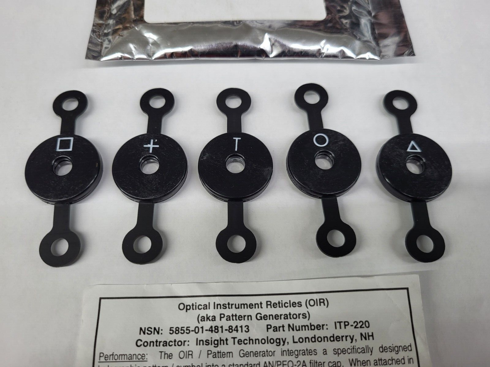 Insight PEQ 2 2A Laser Pattern Generators ITP-220 Reticle & Diffuser Cap ITP-084