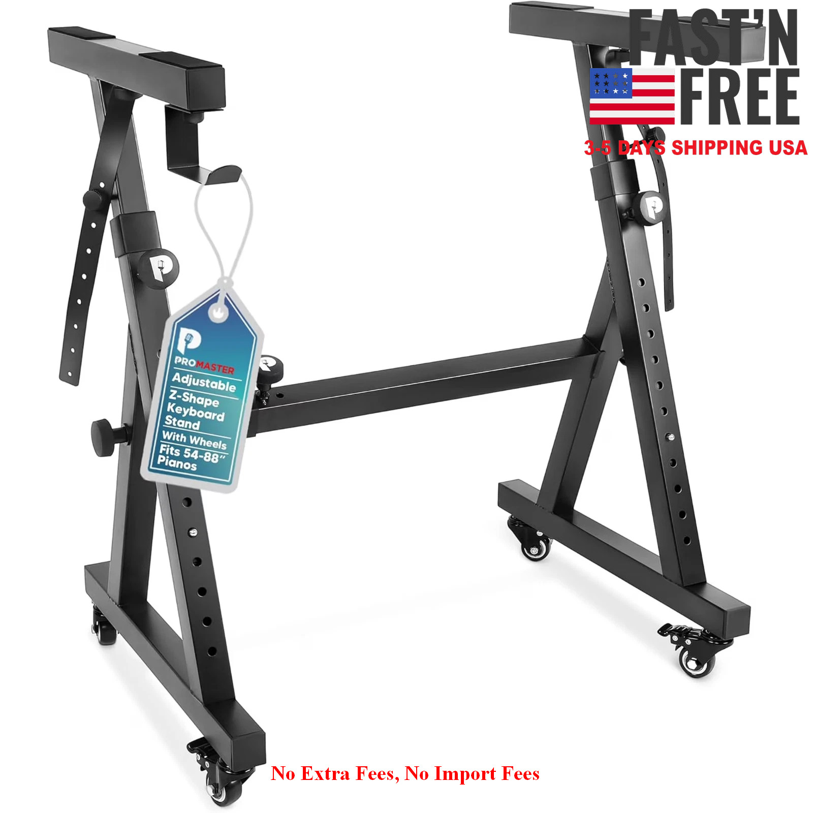 Z-Design Keyboard Stand - 20-34 Inches Adjustable, Portable, Universal, Foam-Pad