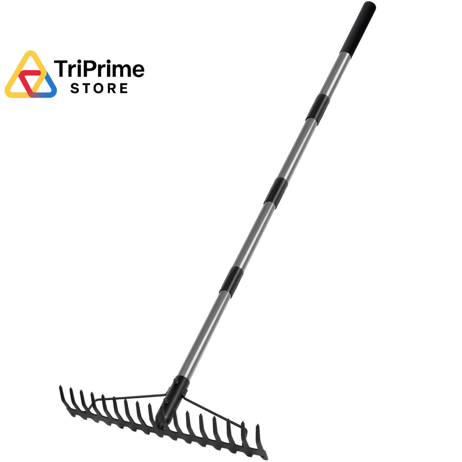 Walensee 5.4FT Bow Rake Heavy Duty Garden with Stainless Steel Black