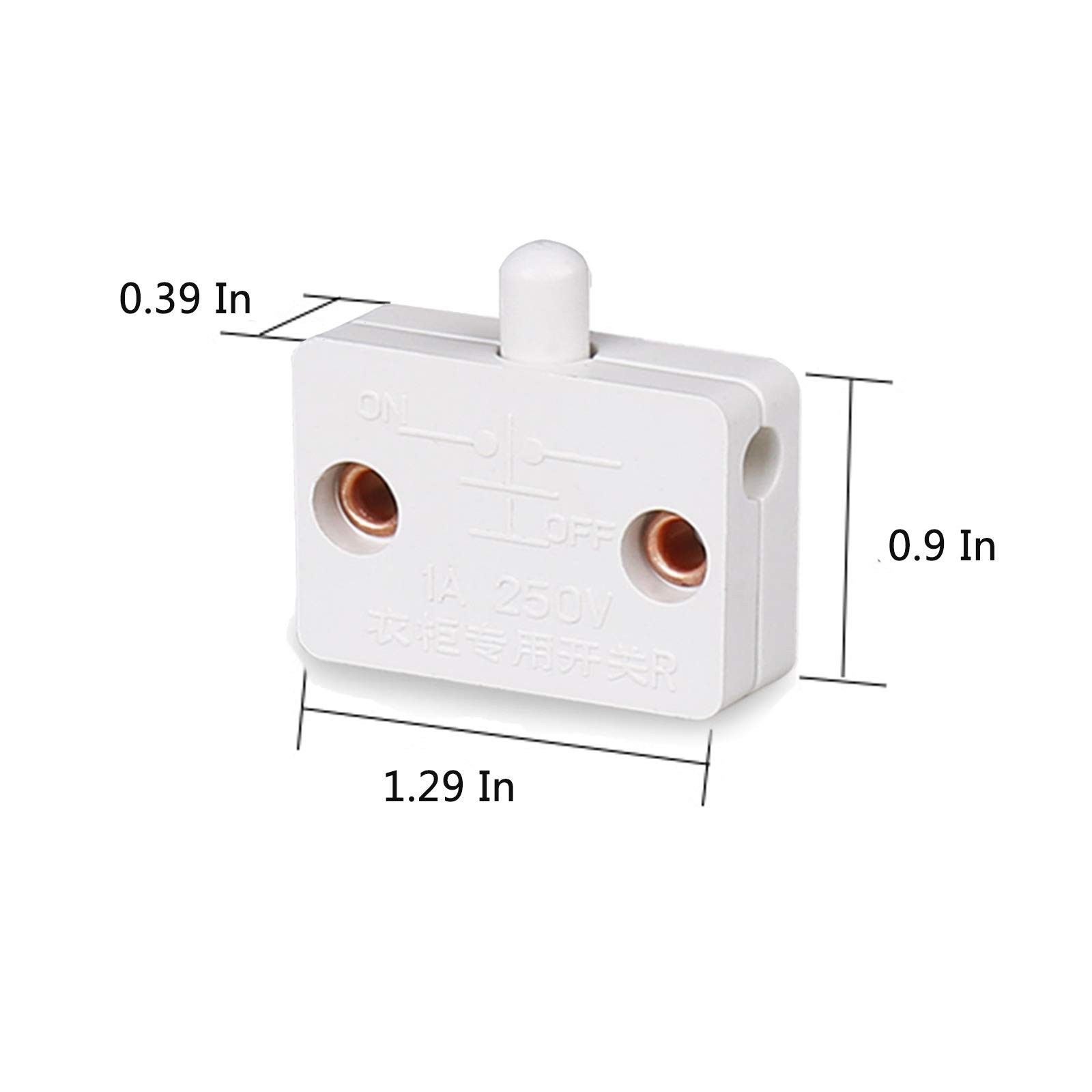 6Pcs On Off Door Switch for Closet Light Black Normally When Opens