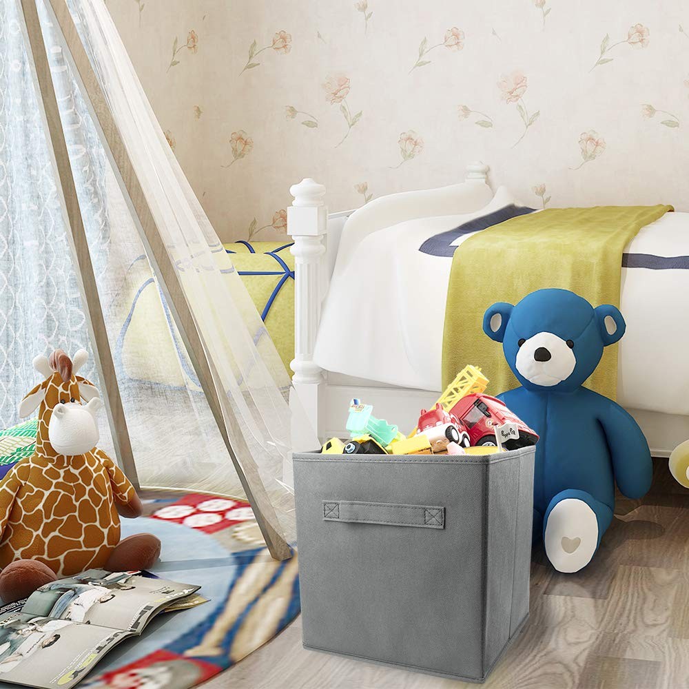 Mini Size 3-Pack Cube Storage Bins 9.0"x7.5"x7.5" Fabirc Foldable Closet Orga...