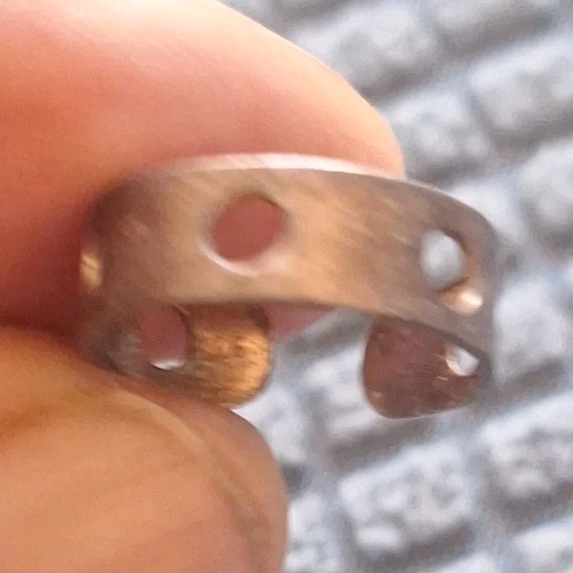 Bronze Adjustable Metal Band Toe Ring Circular Cutouts Design No Stone