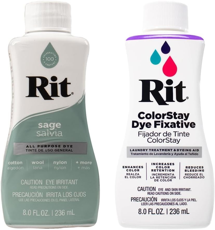 Rit Dye – 8 Oz. Liquid Fabric Dye for Clothing, Décor, and Crafts – Sage with Co