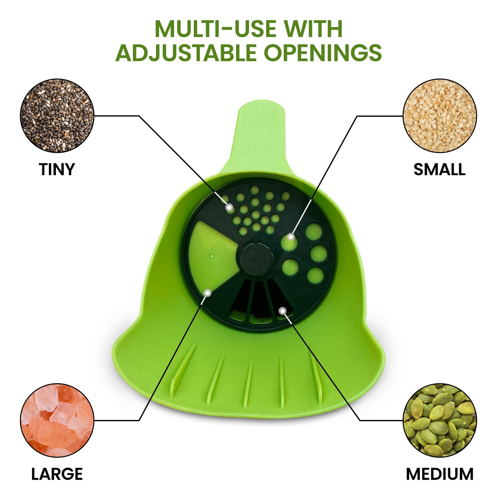Garden Guru Handheld Seed Spreader Shaker – Multi Use Grass 1 Pack, Green
