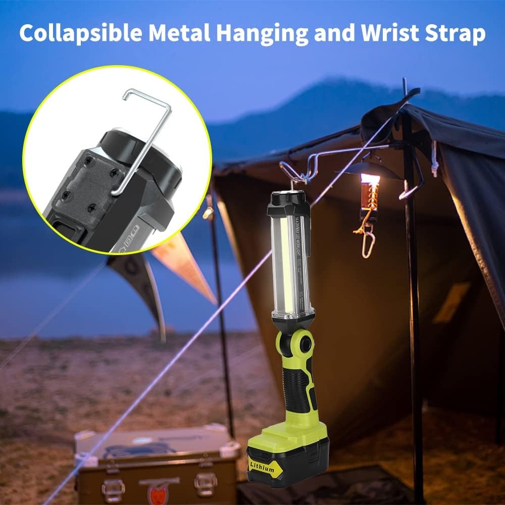 18W 2000LM Rechargeable Flashlight Cordless Led Work Light for Ryobi 18v Battery