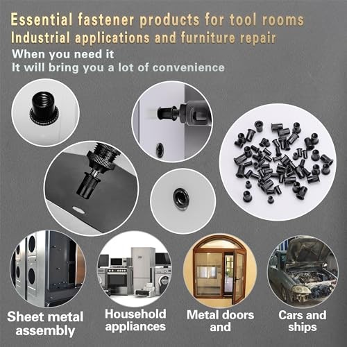 Rivet Nut Tool Kit - 490Pcs Black Zinc - 490 PCS