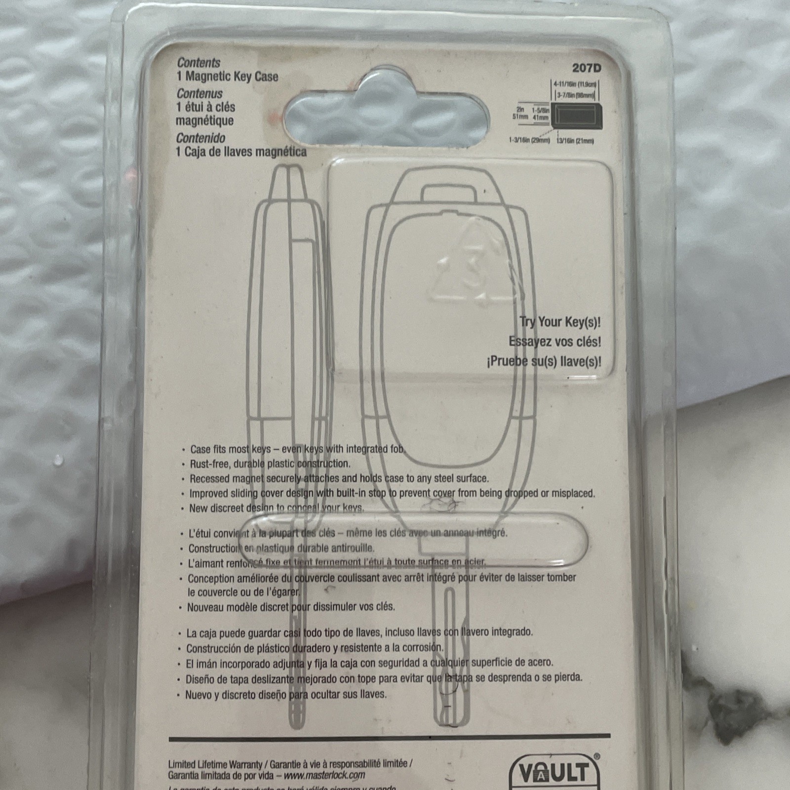 Master Lock LARGE MAGNETIC Key Storage P16613 207D New