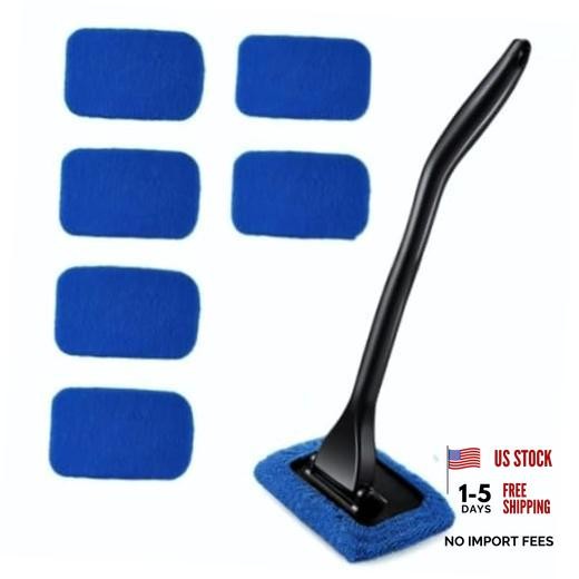 6PCS Windshield Cleaning Tool Car Window Cleaner with 5 Reusable and blue