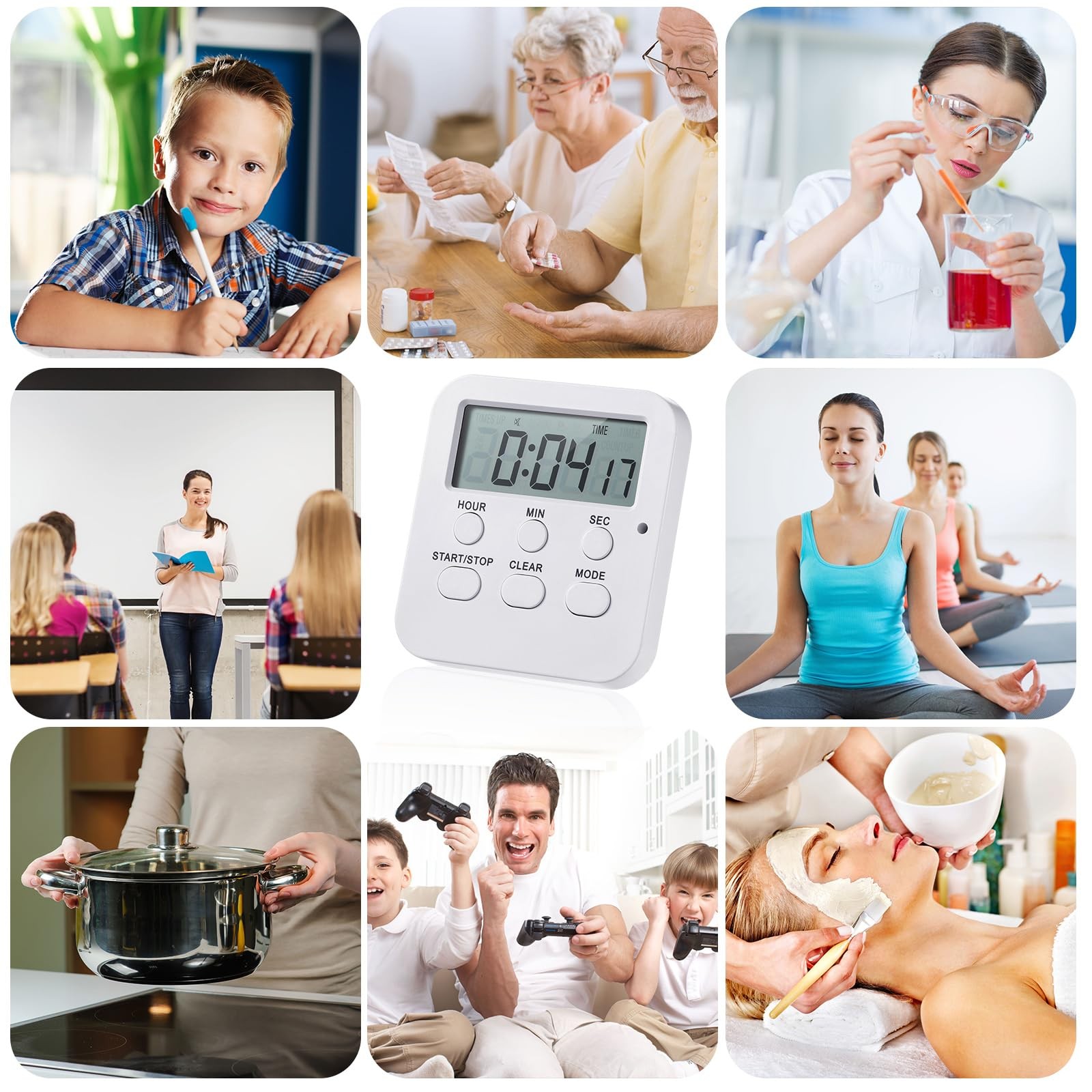 12 Pcs Digital Kitchen Magnetic Timer Bulk Classroom Count up Countdown Timer...