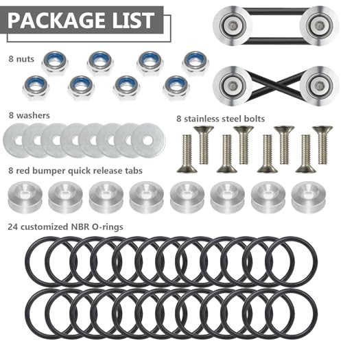 Universal Bumper Clips, Front Rear Bumper Quick Release Kit, Bumper 2set Black