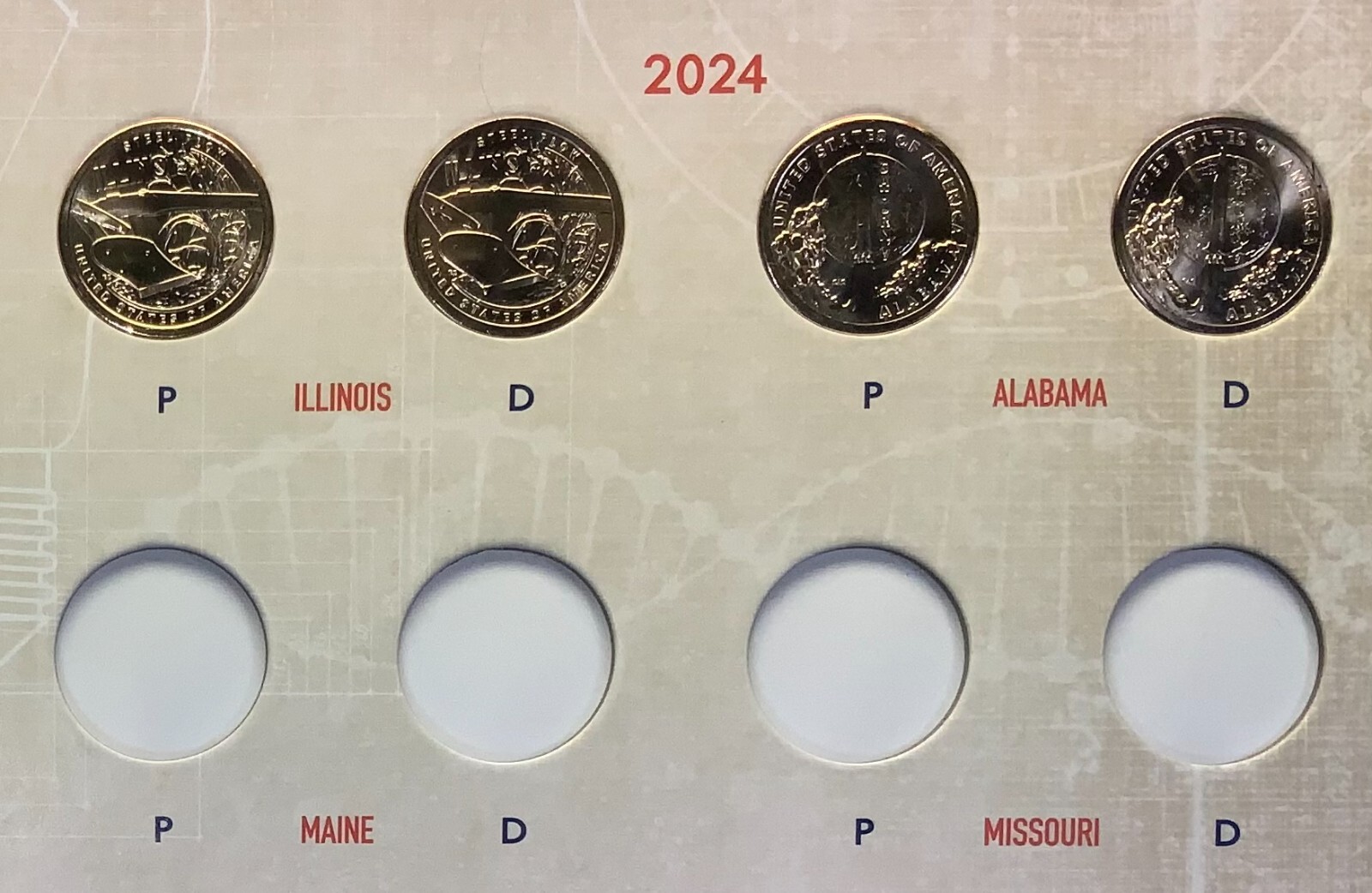 2018 - 2023 + 2024 46 Coin P&D Mint Uncirculated Innovation Dollar Set in Folder