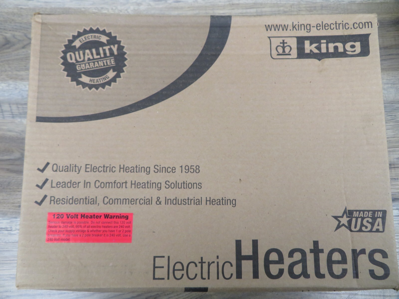 King Electric Wall Heater 120-Volt 1500-Watt 5118 Btu/h Surface Mounted Black