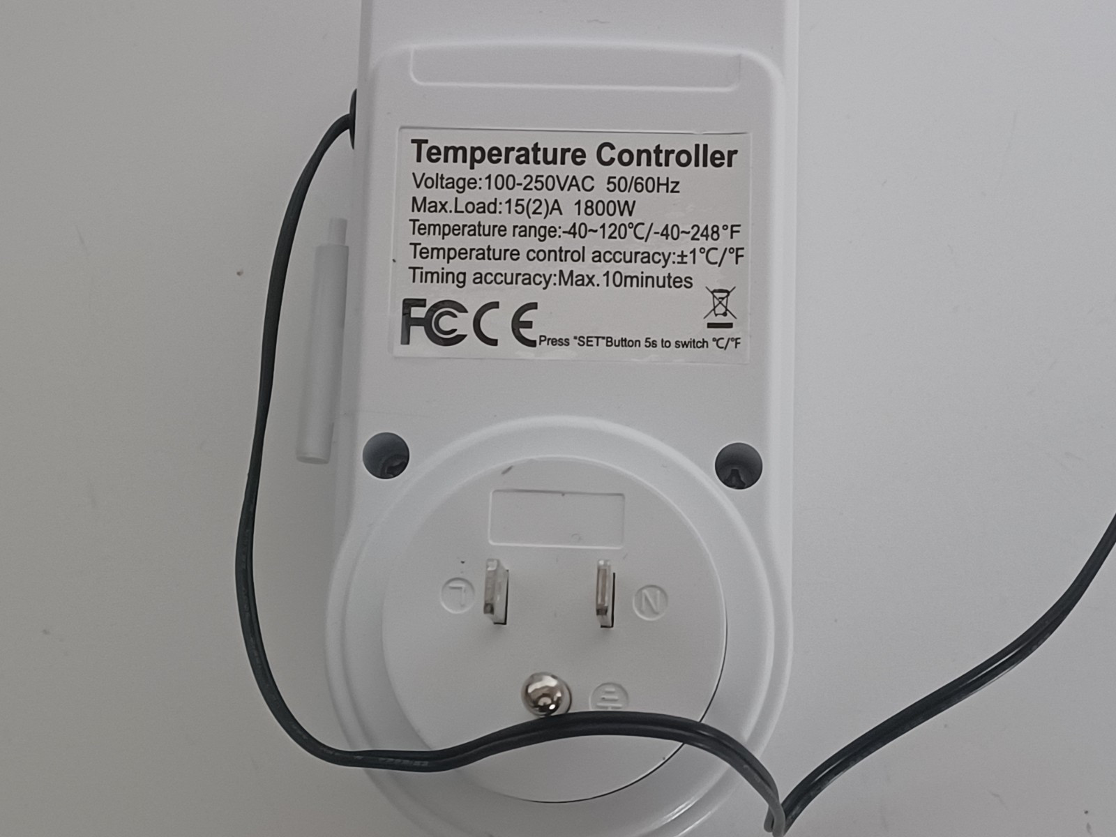 Digital Thermostat Outlet Plug Temperature Controller Heating Cooling with Probe
