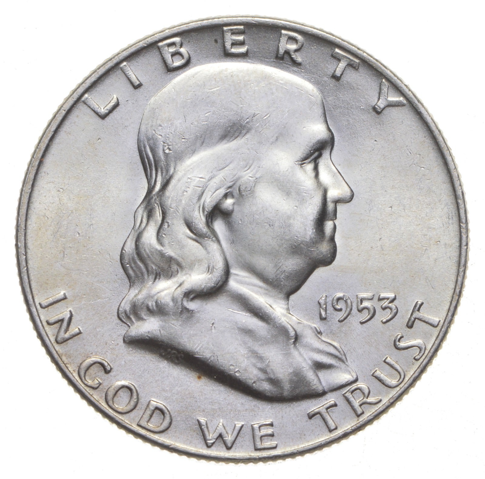 Choice Unc 1953-D Franklin Half Dollar Gem BU From Original Roll
