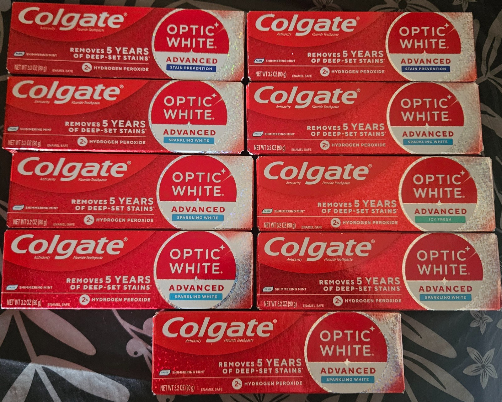 Lot of 9 Premium Colgate Toothpaste Optic White Advance. Free shipping