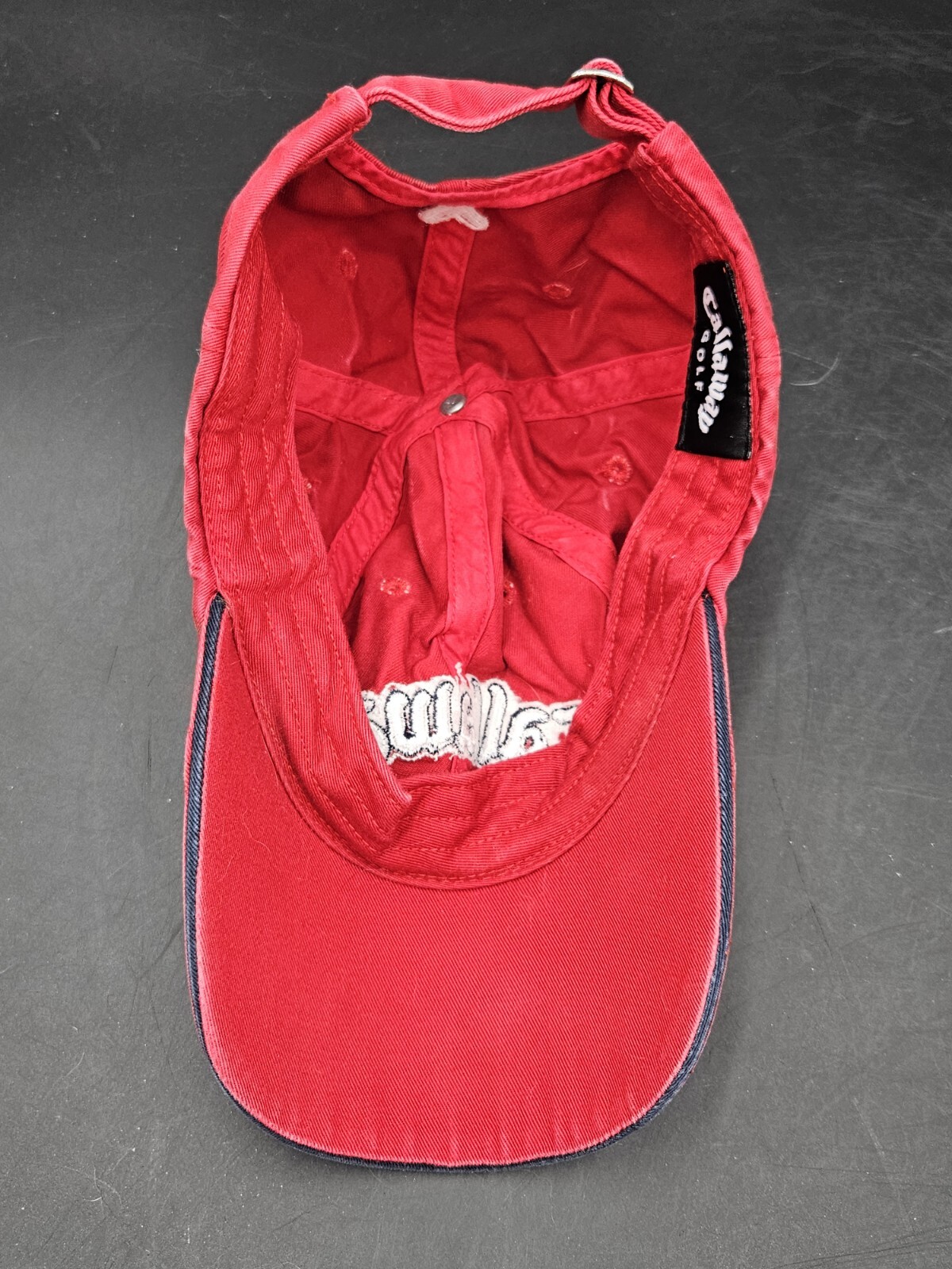 Callaway Golf Red Adjustable Baseball Hat Cap With US Flag