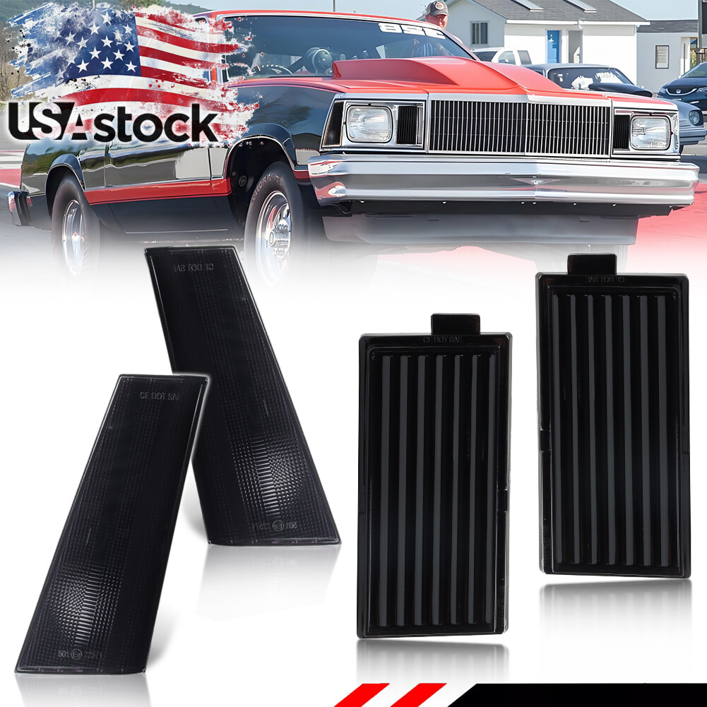 4X Smoke Front Side Marker+Turn Signal Lights For 78-79 Chevy El Camino / Malibu