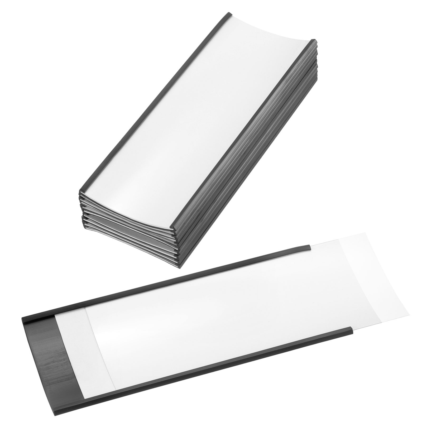 10 Pcs Magnetic Label Holder 6" x 2.3" with Paper Inserts C Channel