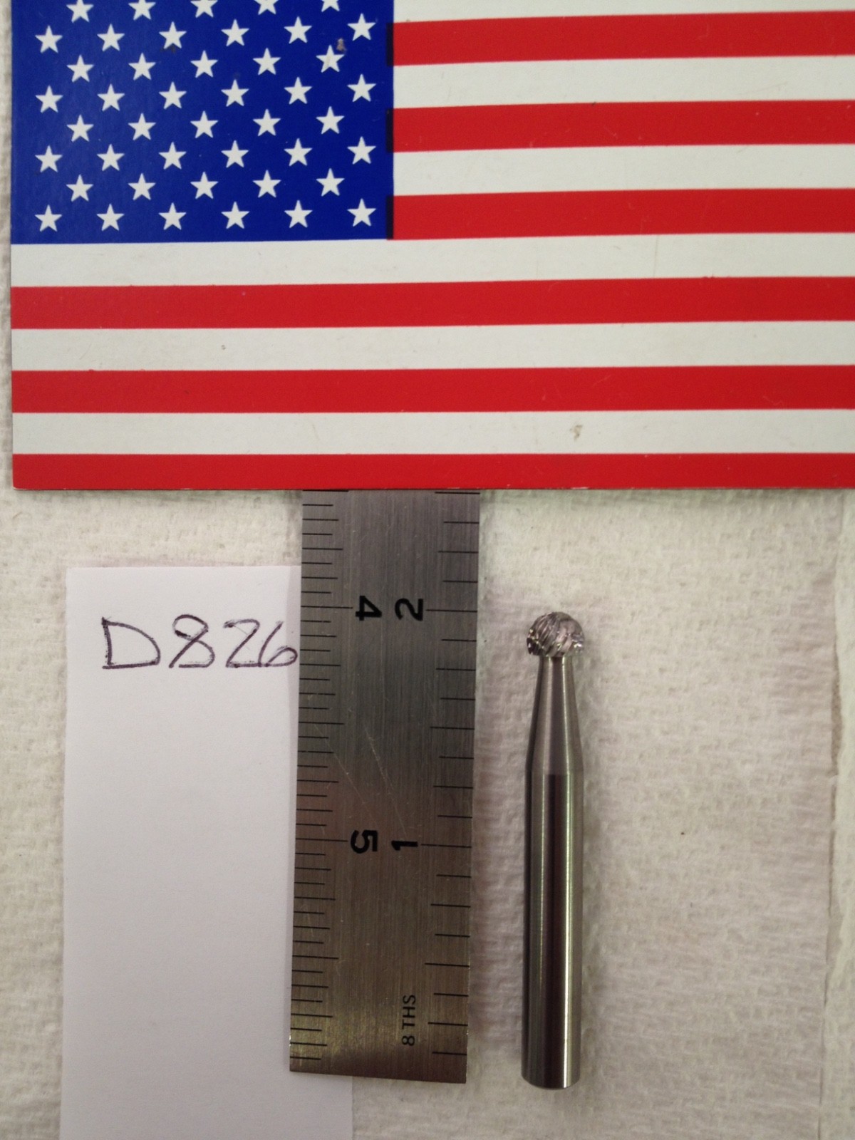 1 NEW FALCON / SGS 1/4" SHANK CARBIDE BURR SD-1 BALL DOUBLE CUT 7/32" LOC (D826)