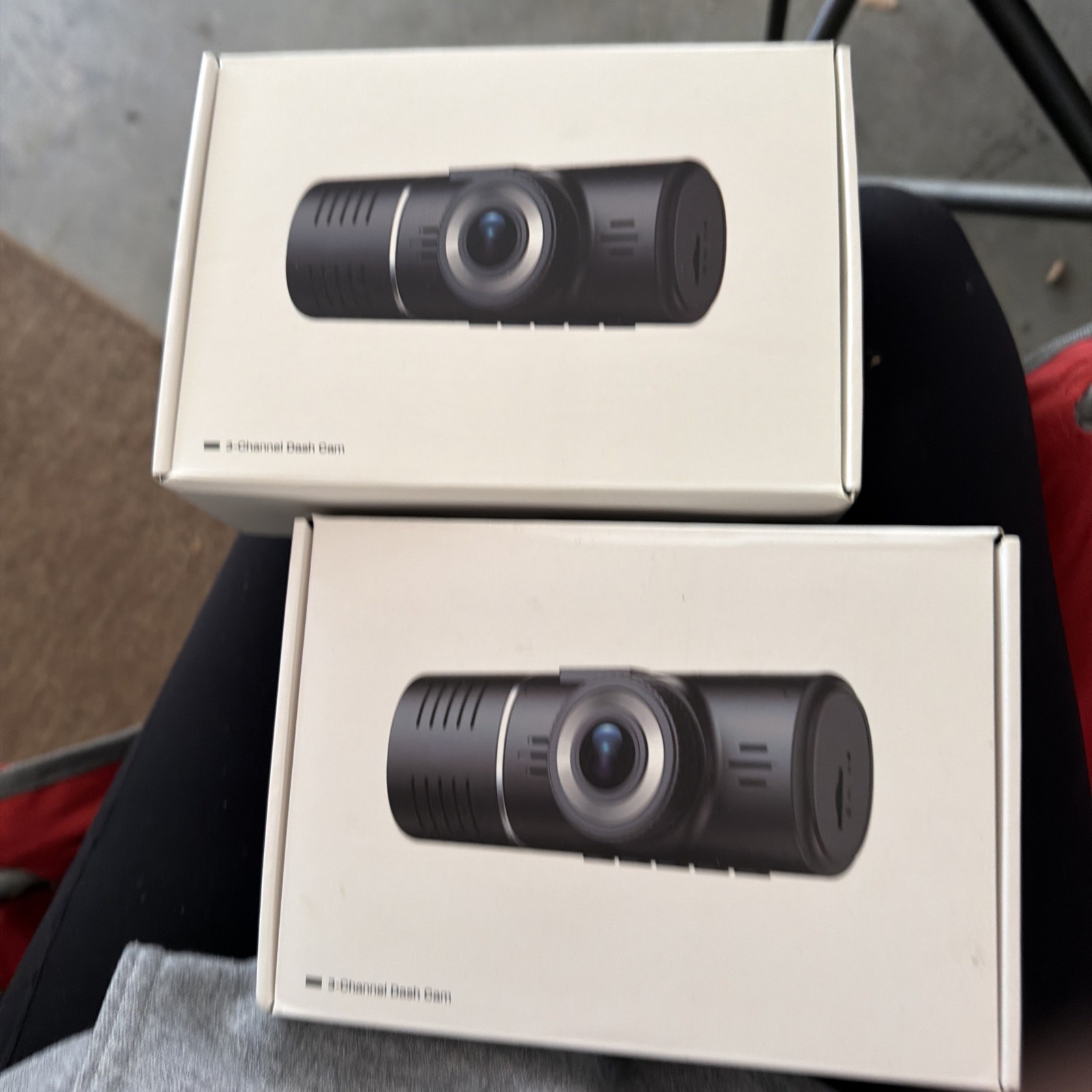 Three channel 1080P Front Rear Inside, Black dash cam