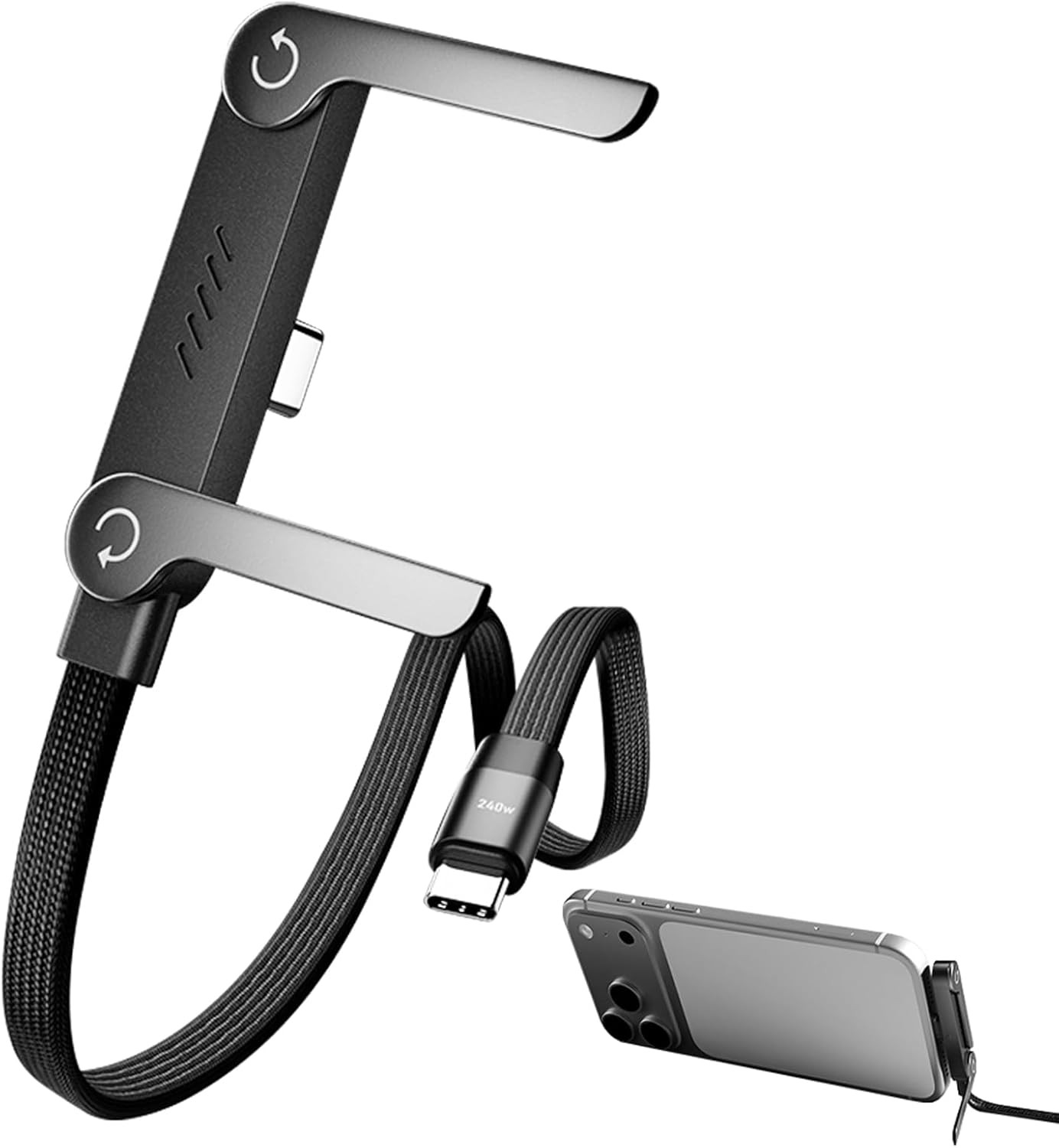 2in1 Invisible Holder Charger Cable with Stand,Charging Cord with Foldable Stand