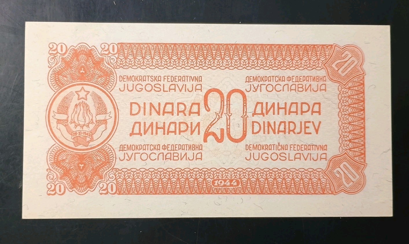 Yugoslavia 20 Dinara 1944 P51c UNC