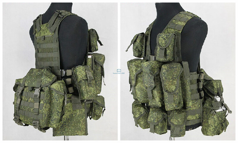 Russian A Set 6SH117 Combat Gear Army Replica Tactical Vest Molle with Bag In US