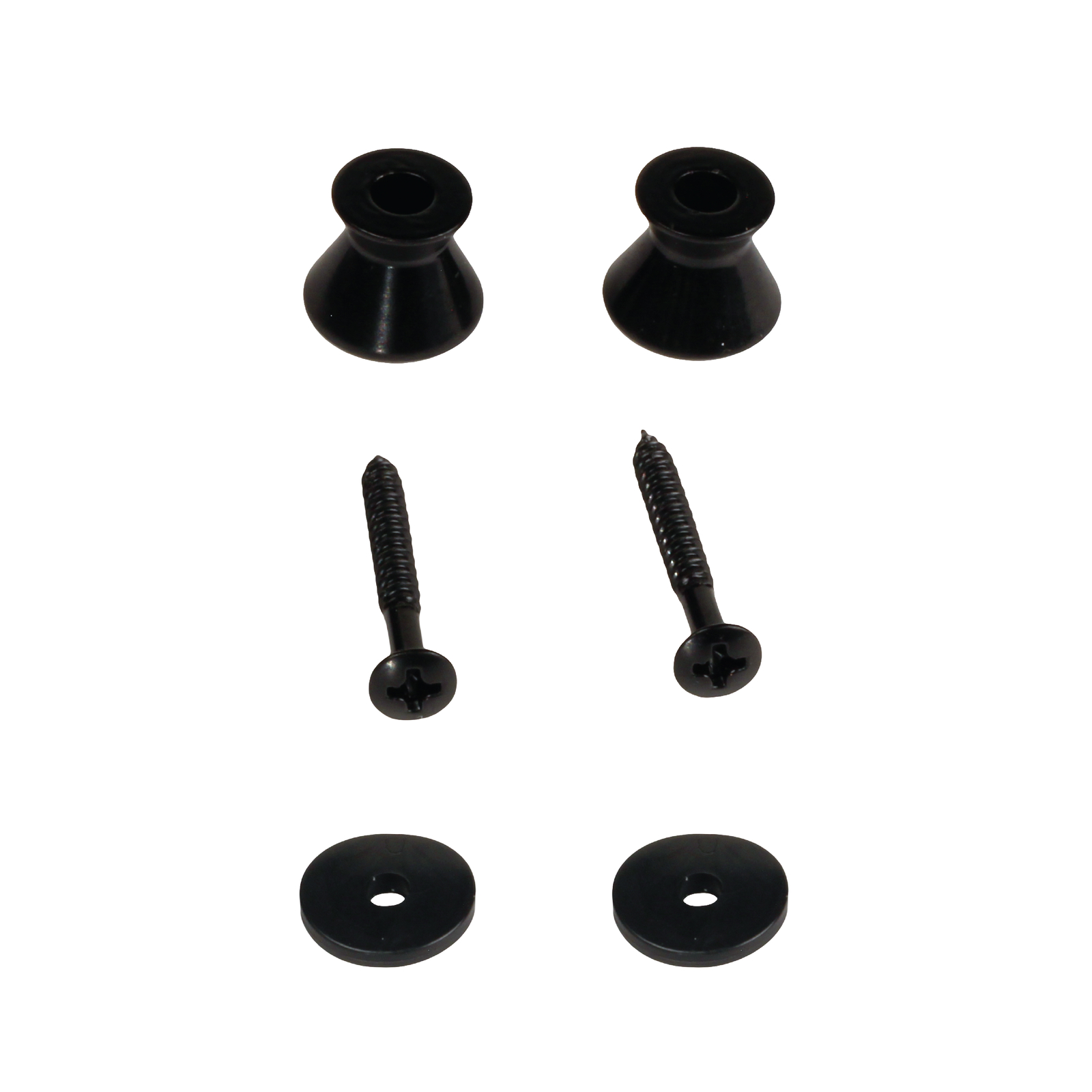 2 Pack of Black Guitar Strap Buttons for electric guitars - Universal fit