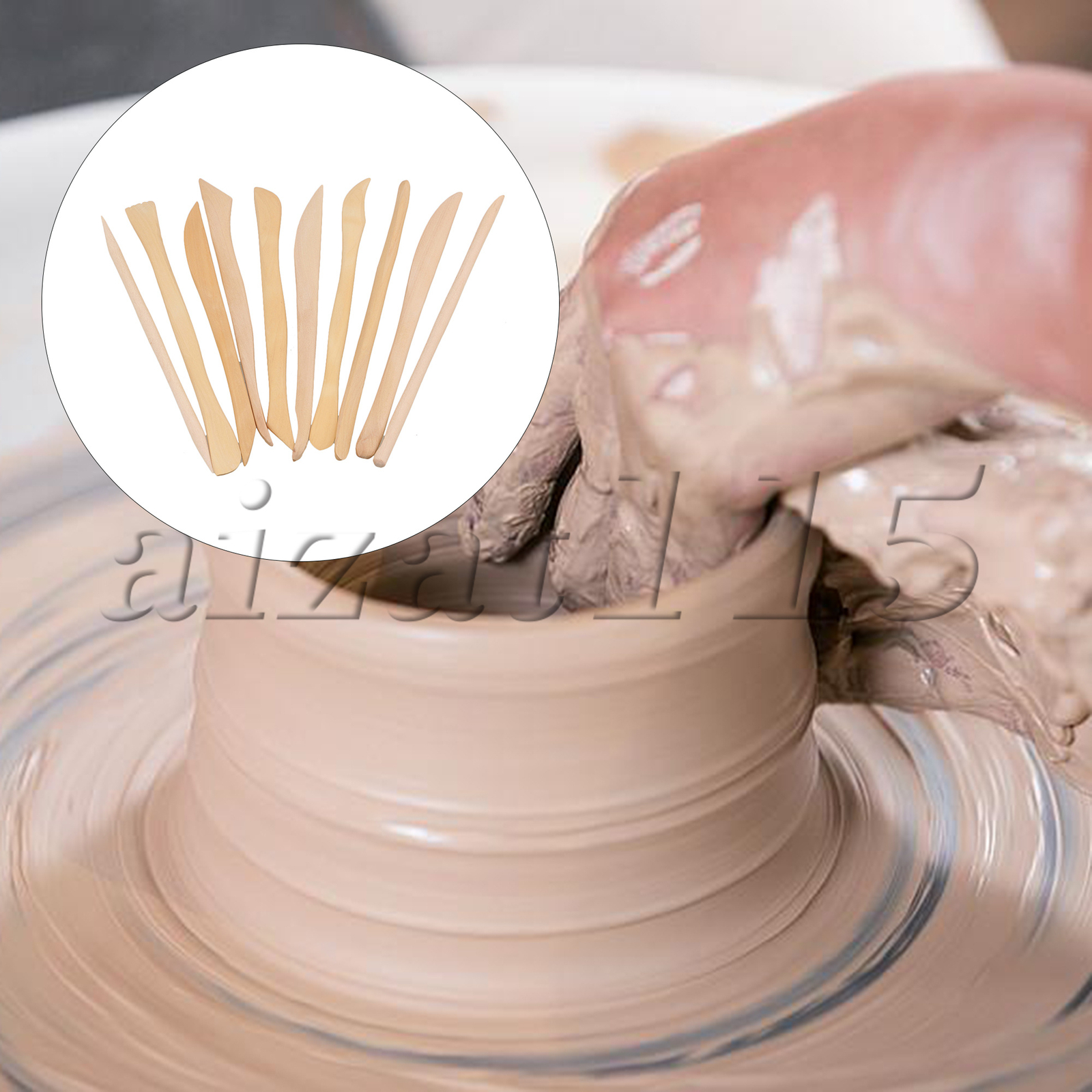 50 Pcs Wooden Clay Modeling Tool Kit for Pottery Making 6.10x0.55 Inch