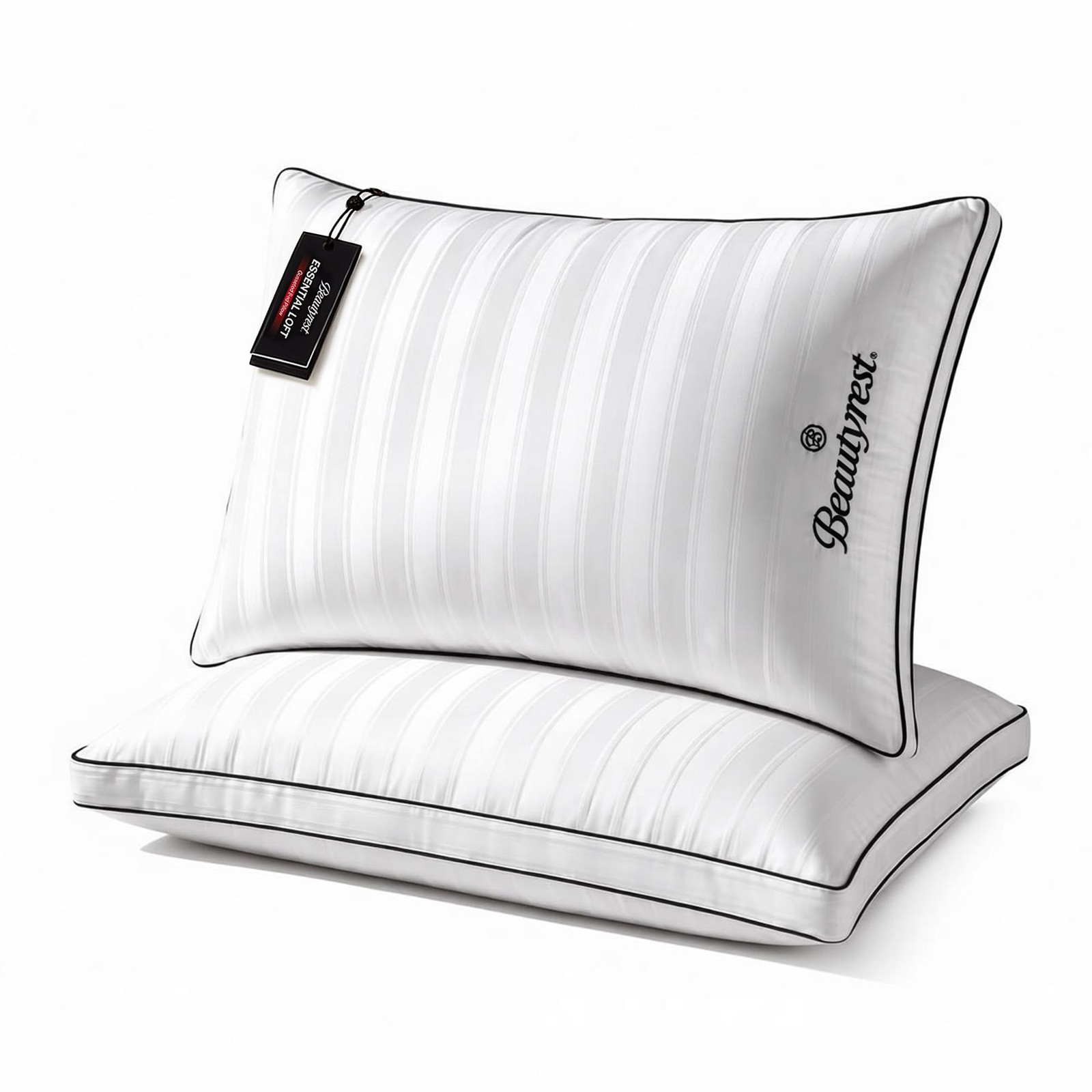 Queen Pillows Set 2 Hotel Luxury Down Alternative 500 Thread Count Cotton Gusset