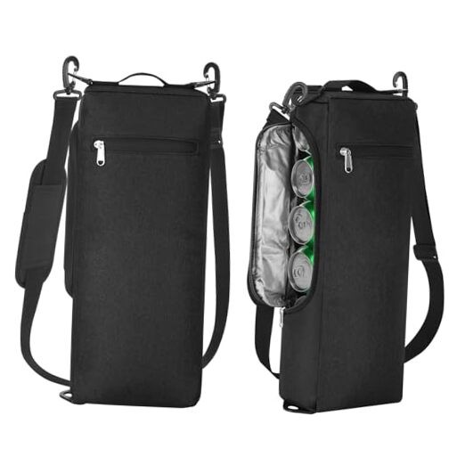 Golf Cooler Bag for Men Women, Small Soft Insulated Beer Cooler Holds 6 Black