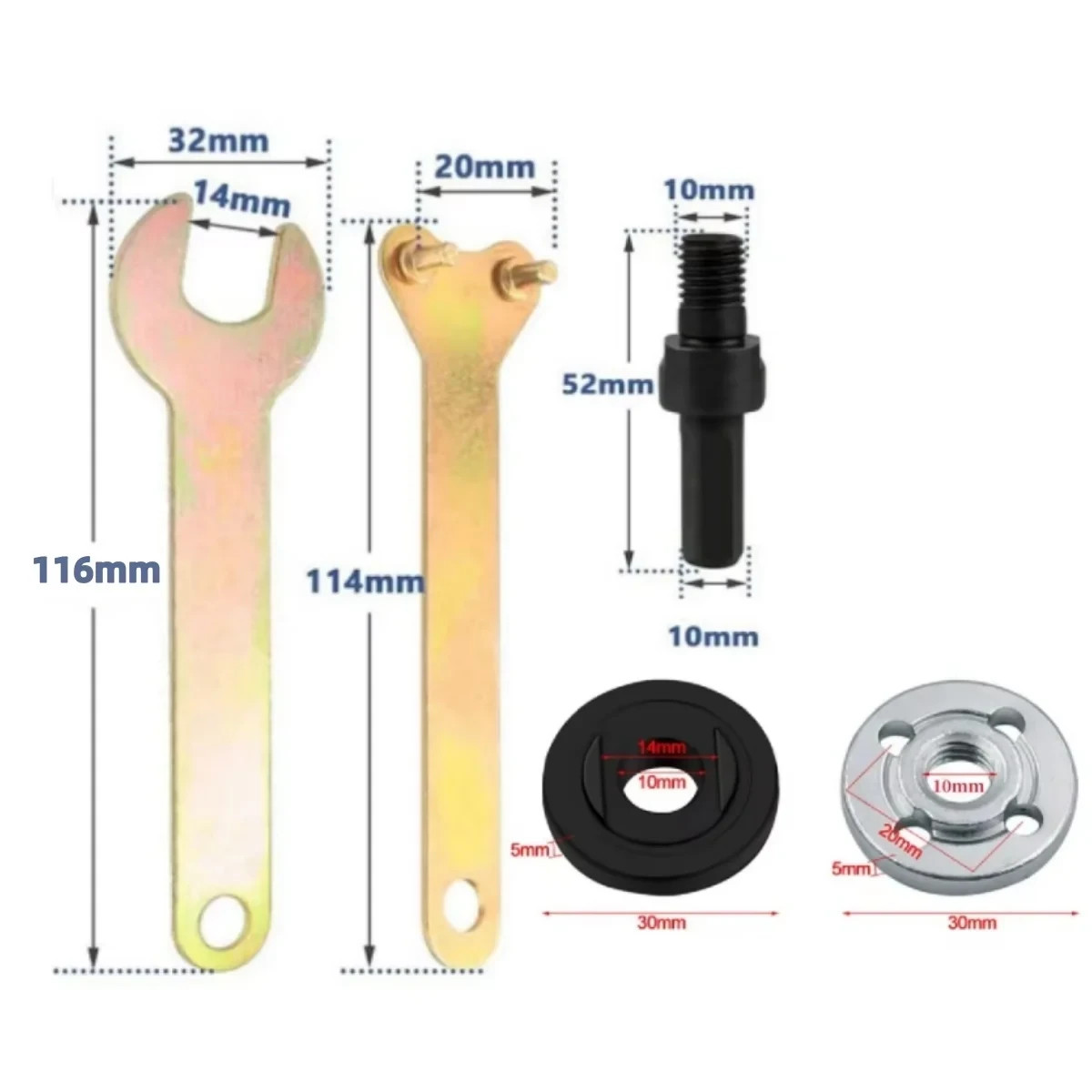 Angle Grinder Spanner Wrench Set Lock Nut Removal Tool for Cutting Wheels