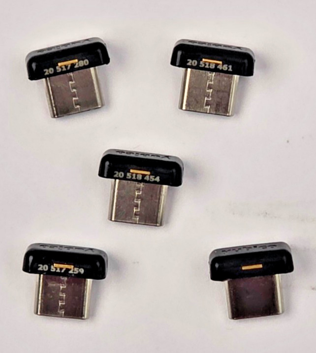 Lot of 5 YubiKey 5C Nano USB-C Security Keys Tested & Reset FIDO2 5.4.3