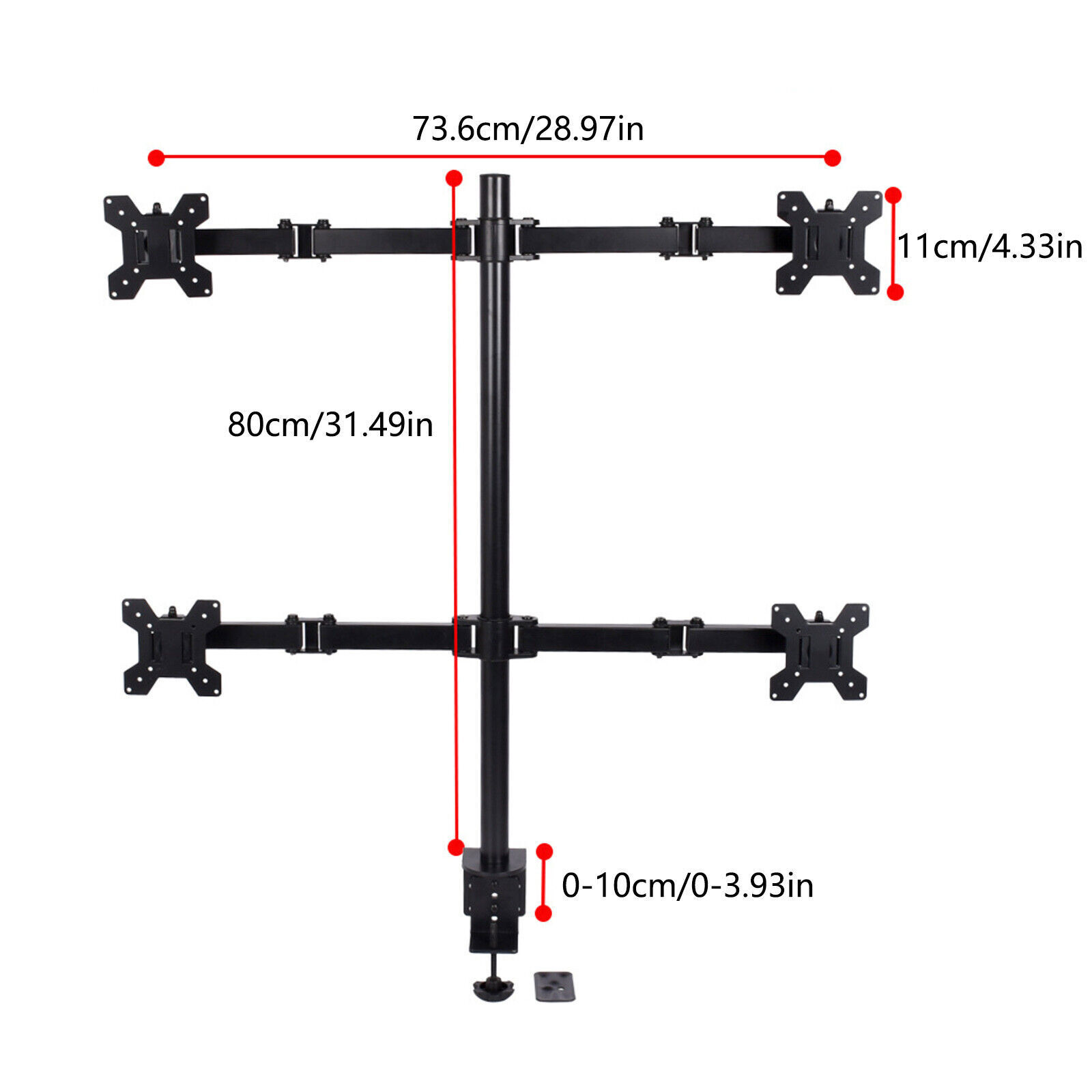 Multi Monitor Mount Gaming Pc Vertical Desktop Computer Stand Rack Screen Quad