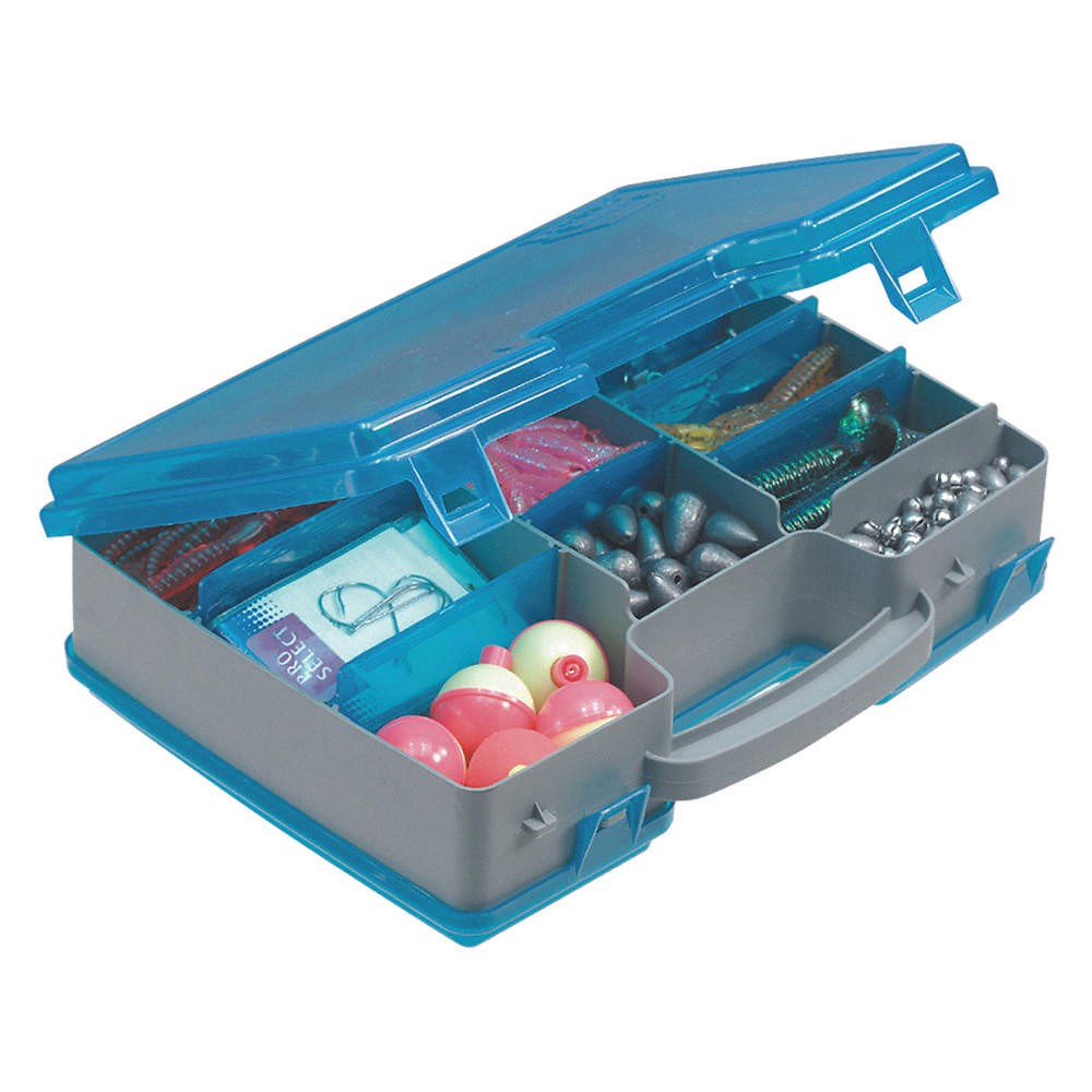 PLANO MOLDING 171502 Stge Bx,Molded Tension,Gray/Blue,3 in 437T83