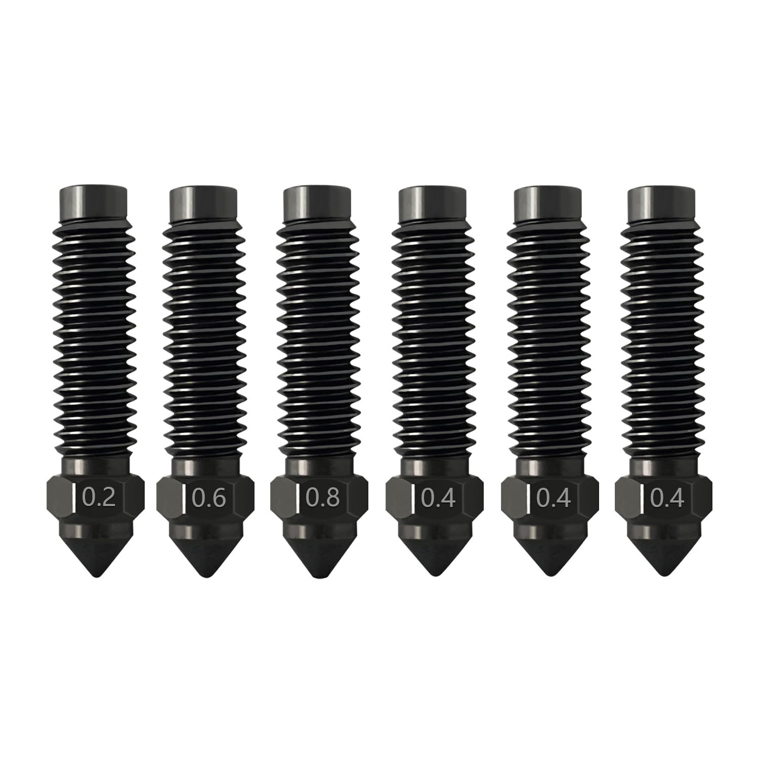 Precision 6PCS Nozzle Set (0.2MM to 0.8MM) for High-Speed Elegoo Printing Needs