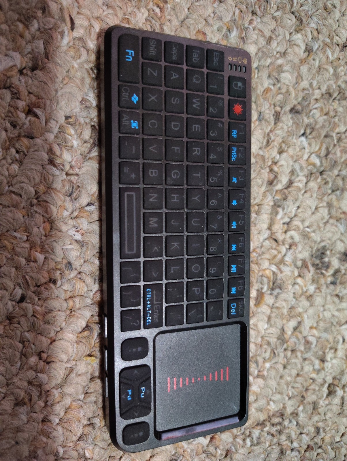 Mini Keyboard with Mouse Touchpad With Laser Pointer- Black
