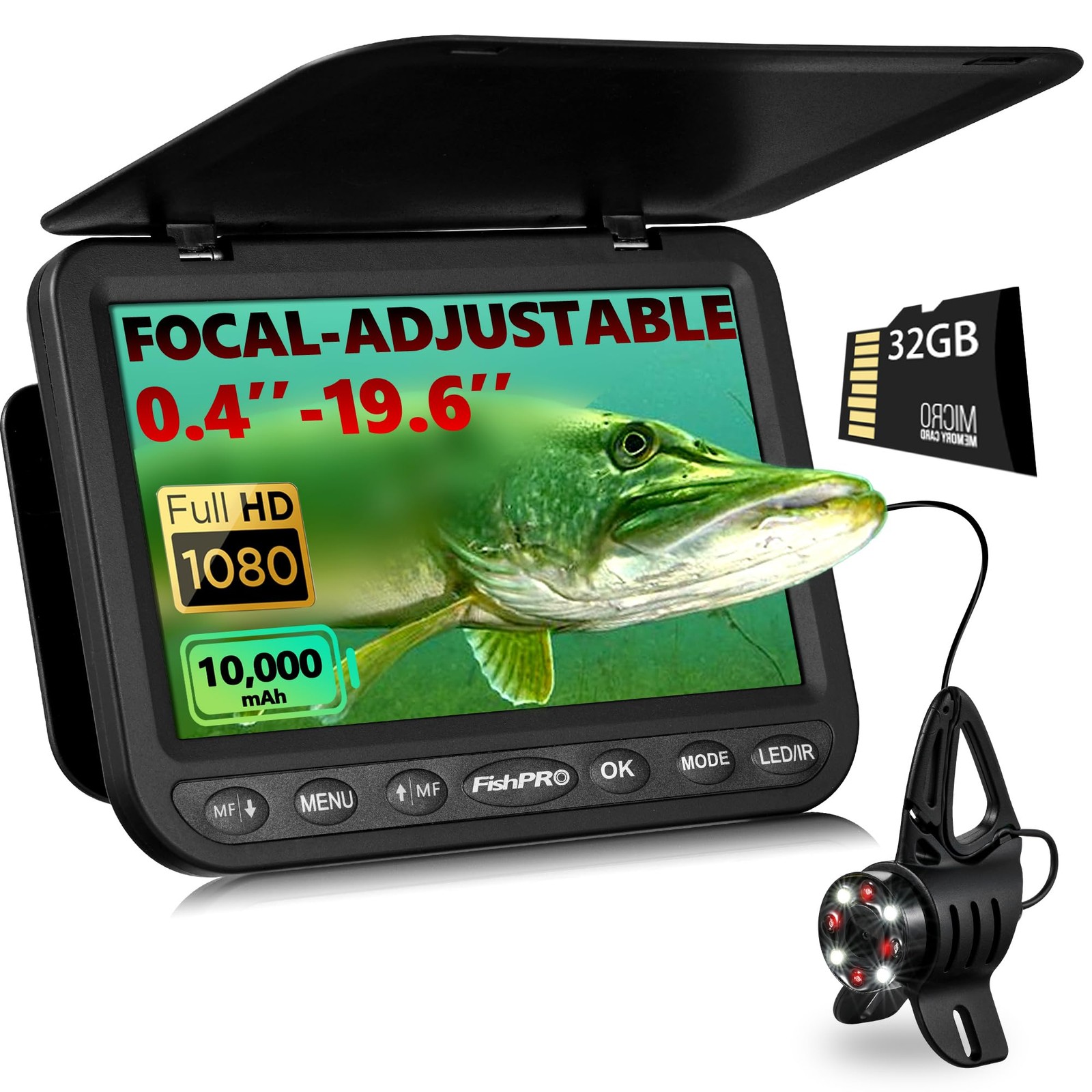 [FishPRO® 2026 Upgrade] NO.1 HD 1080P Underwater Camera 7'' IPS- w/10,000mAh