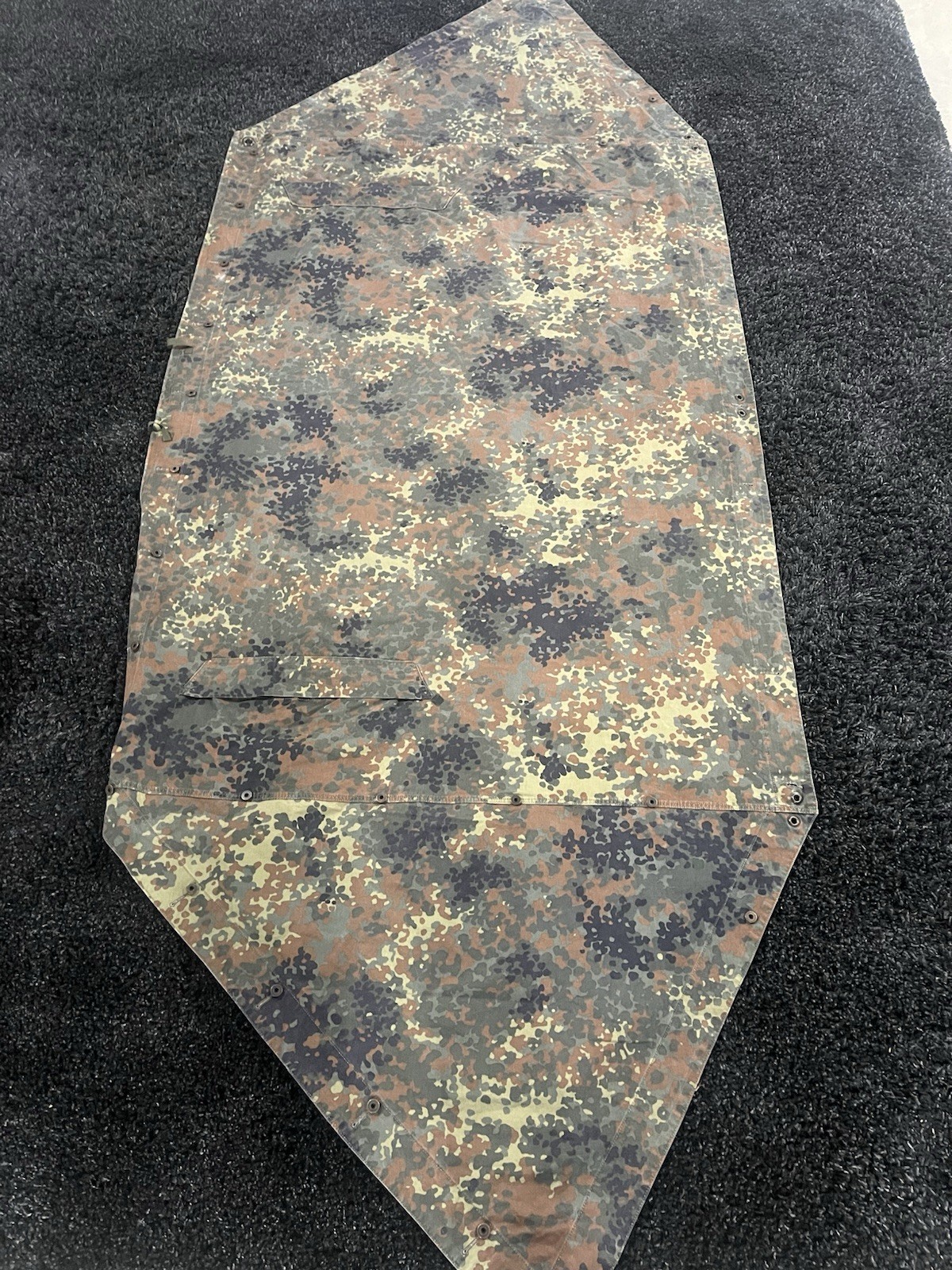 Post WW2 German Flecktarn Camo Zeltbahn Poncho Tent Original
